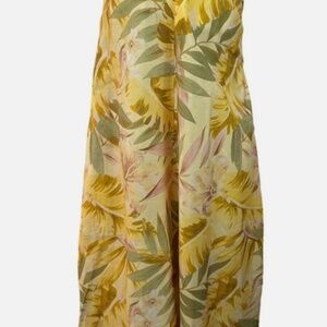 Cos Women's Yellow Floral Print Long Roper Summer Jumpsuit Sz Small- NWOT